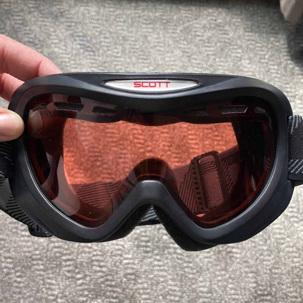 🎿Scott Ski Goggles black frames with orange lens no scratches